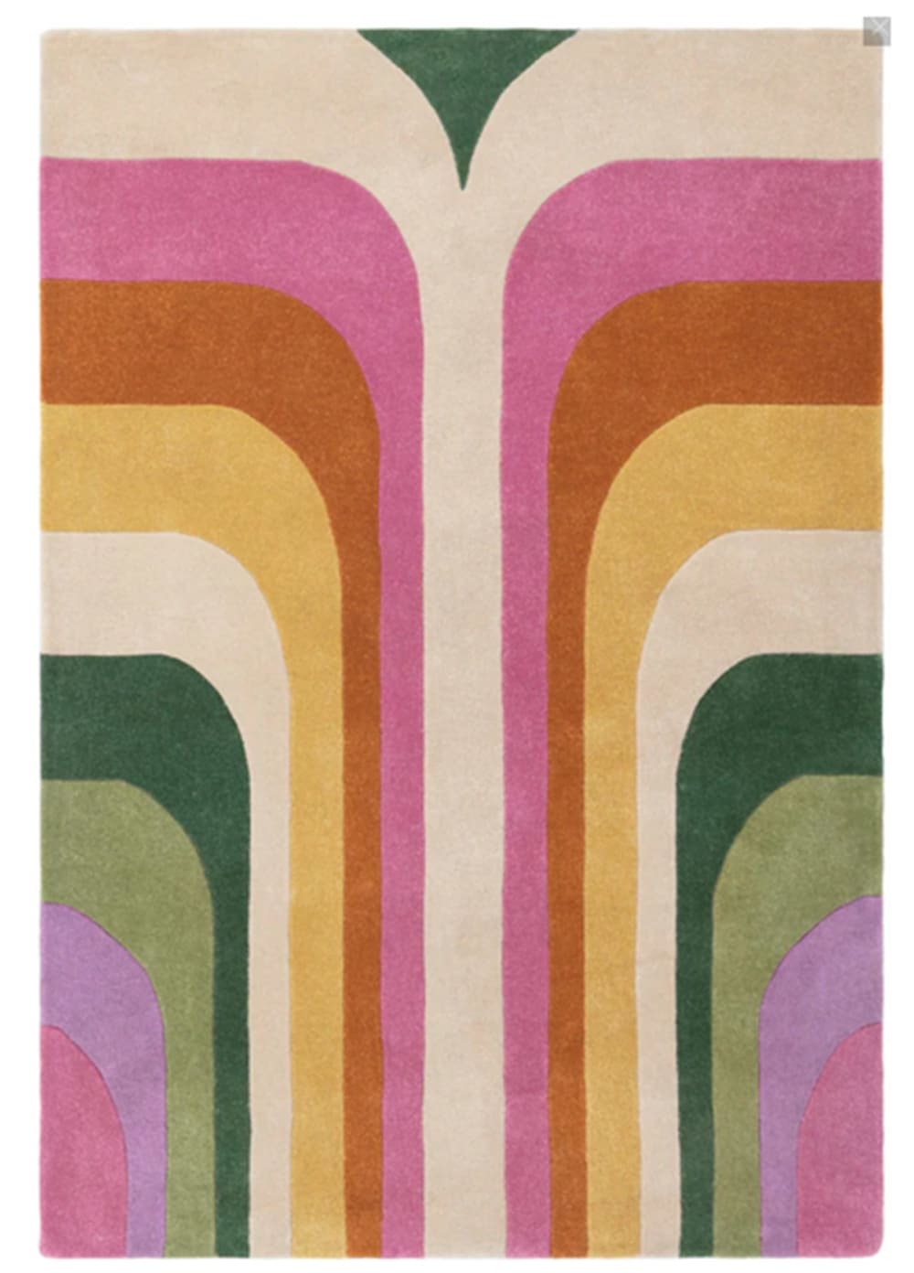 Tapis de salon moderne style rétro multicolore 120x170 cm