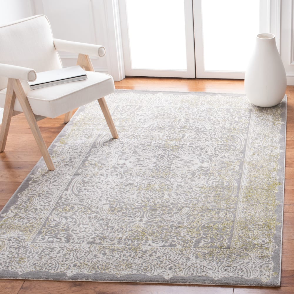 Tapis glam en polypropylène gris/vert, 122 x 170 cm — vue 3