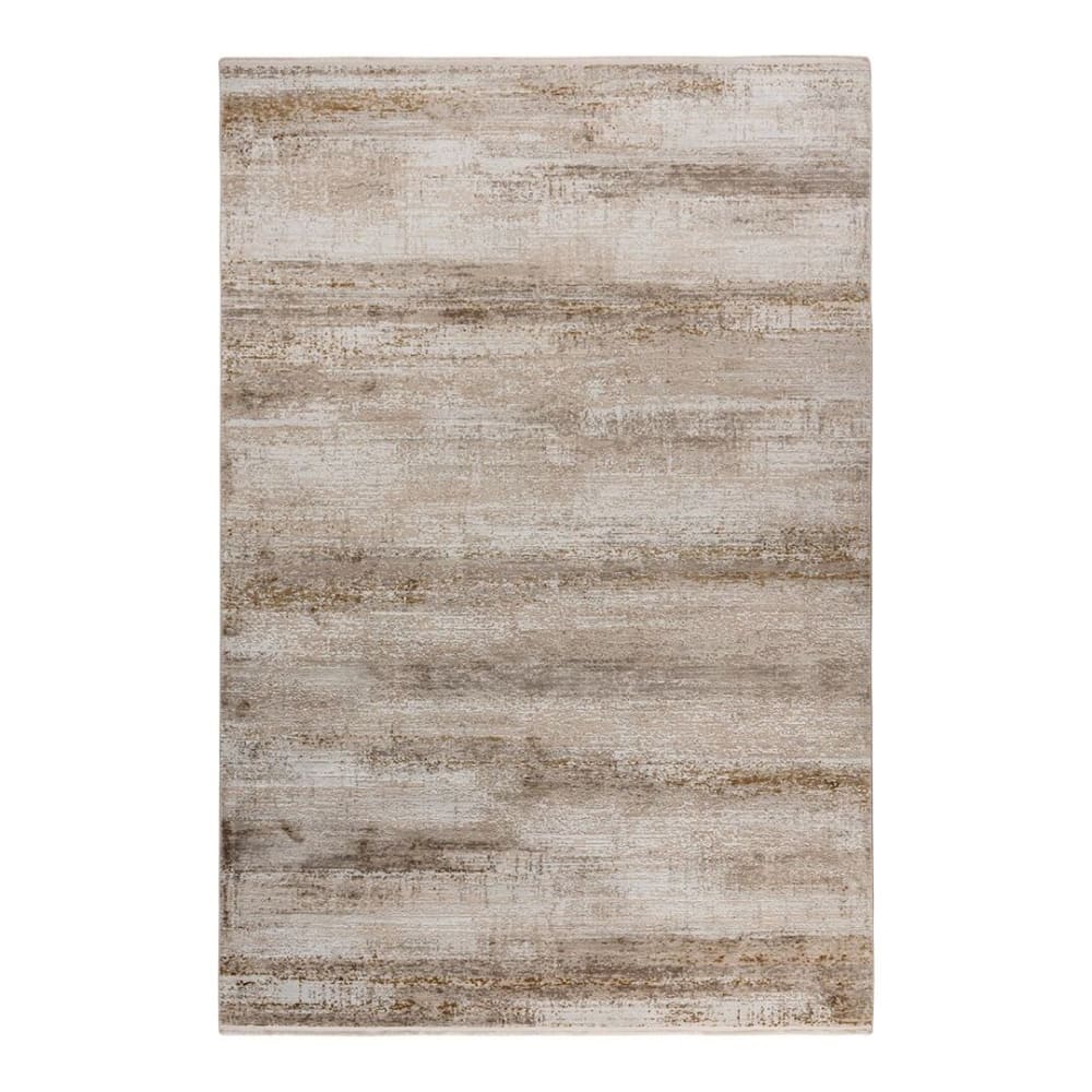 Tapis rayé design en polyester taupe 120x170