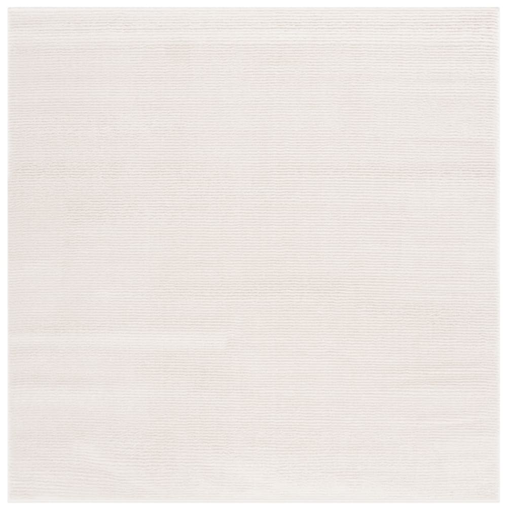 Tapis solide et tonale en polyester blanc, 122 x 122 cm