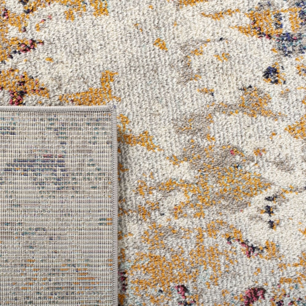Tapis contemporain en polypropylène gris/beige, 122 x 122 cm — vue 3