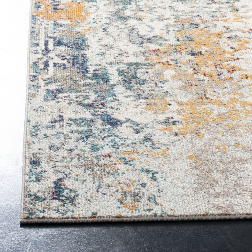 Tapis contemporain en polypropylène gris/beige, 122 x 122 cm — vue 4