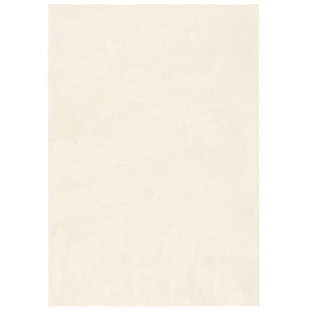 Tapis à poils longs doux uni crème 120x170 cm