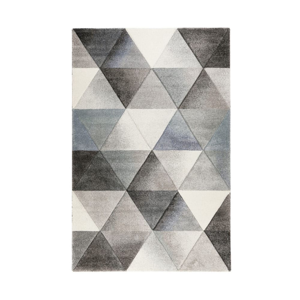 Tapis géométrique scandinave en polypropylène blanc 120x170