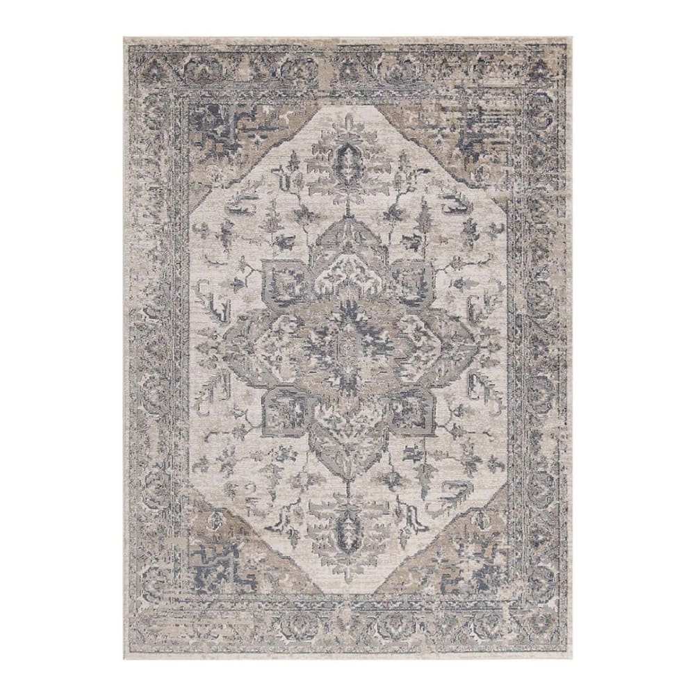 Tapis rayé vintage en polypropylène beige clair 120x170