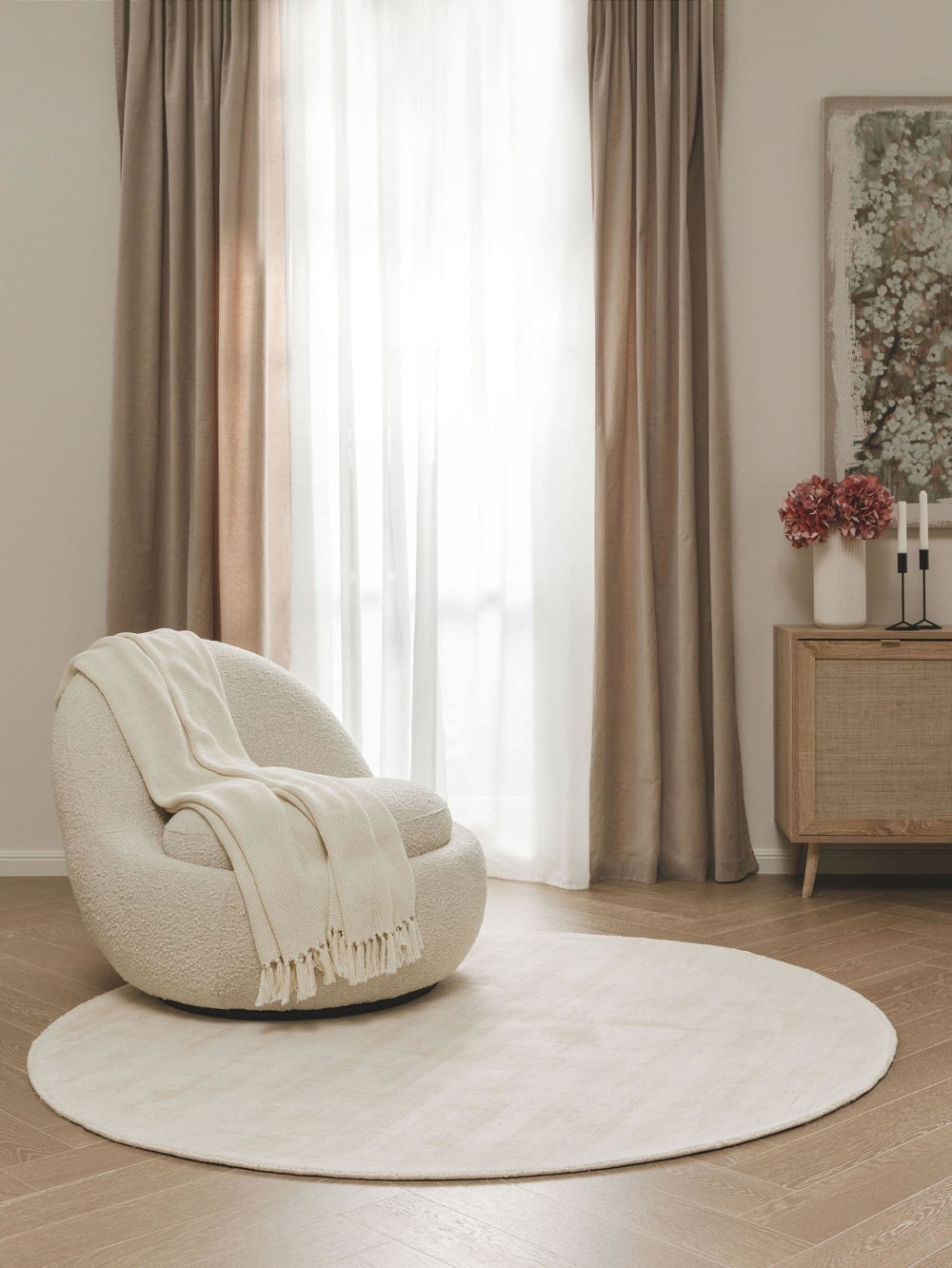 Tapis en viscose rond