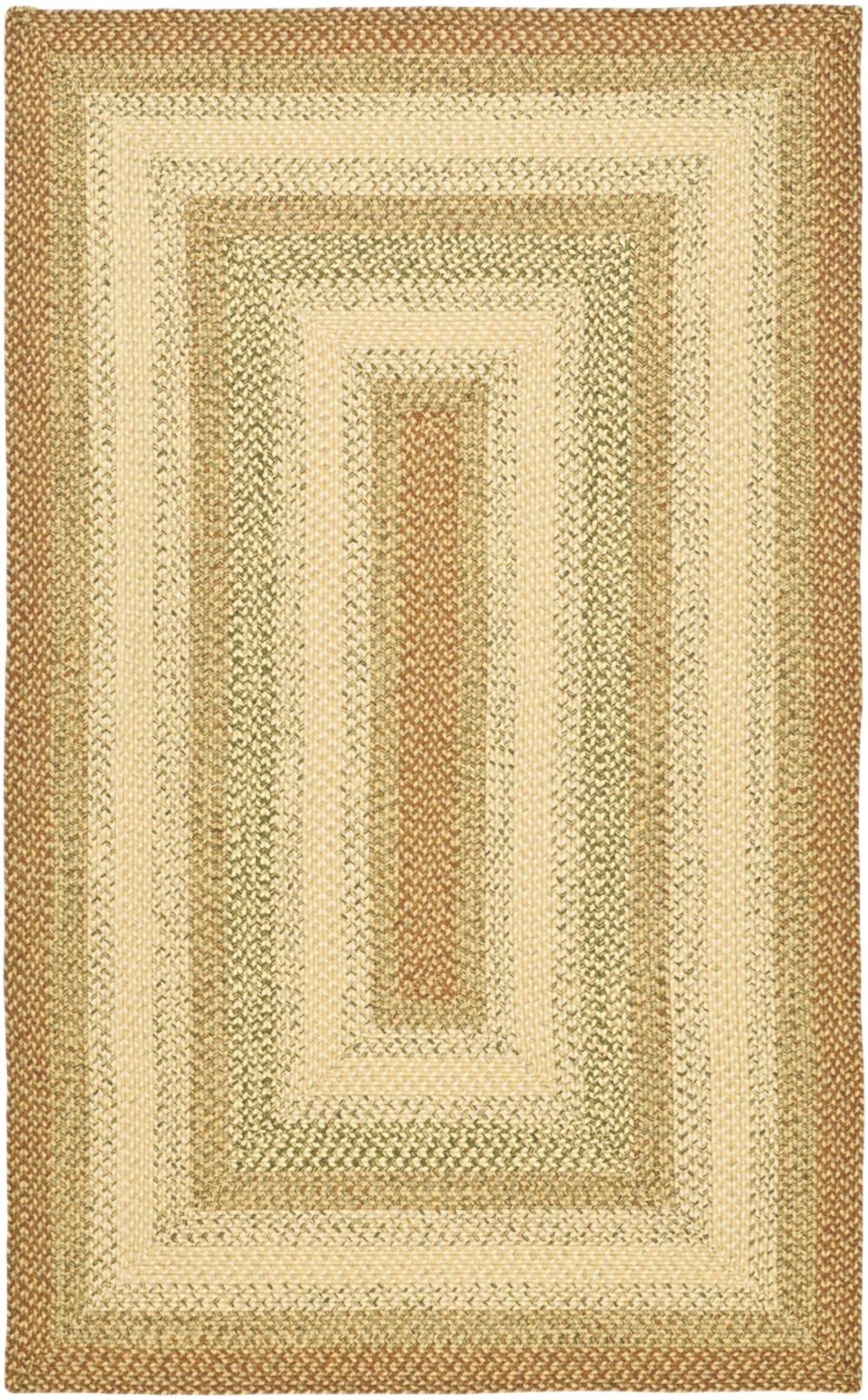 Tapis contemporain en polypropylène orange/multicolore, 122 cm