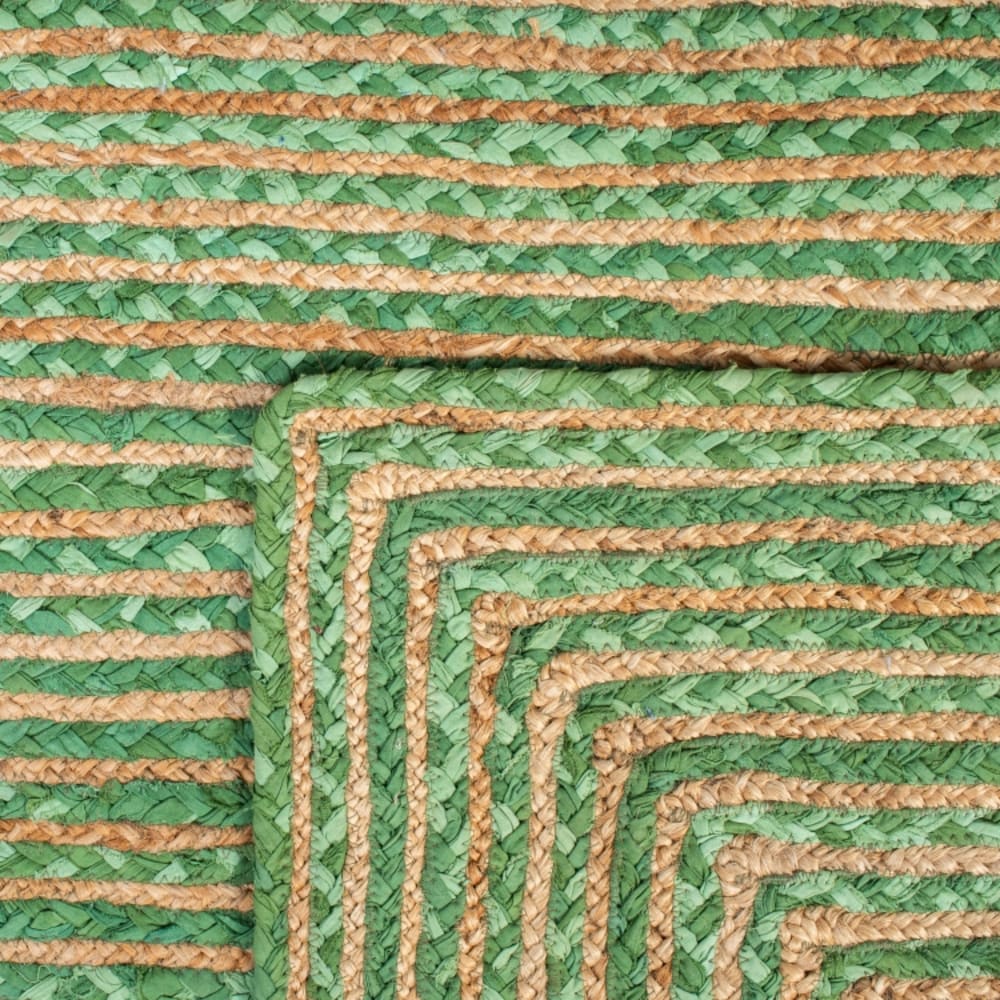 Tapis côtier en jute vert/beige, 122 x 183 cm — vue 4
