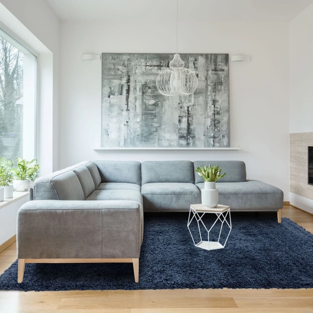 Tapis de salon en polypropylène bleu marine 120x170 cm — vue 3