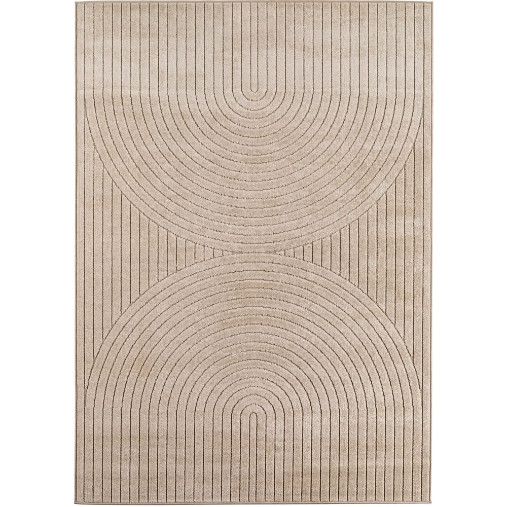 Tapis poils courts à relief PAOLA Beige 120x170cm