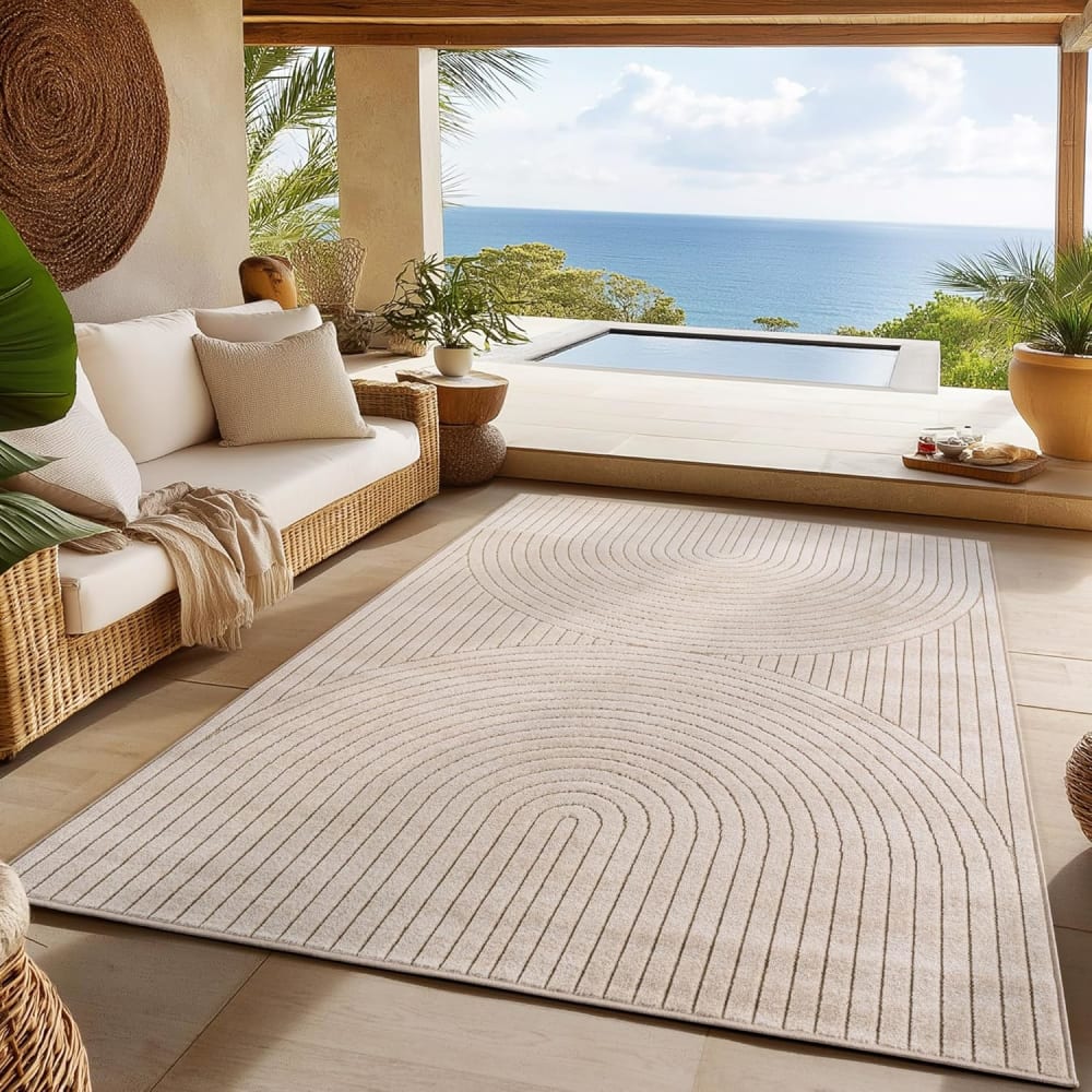 Tapis poils courts à relief paola beige 120x170cm — vue 4