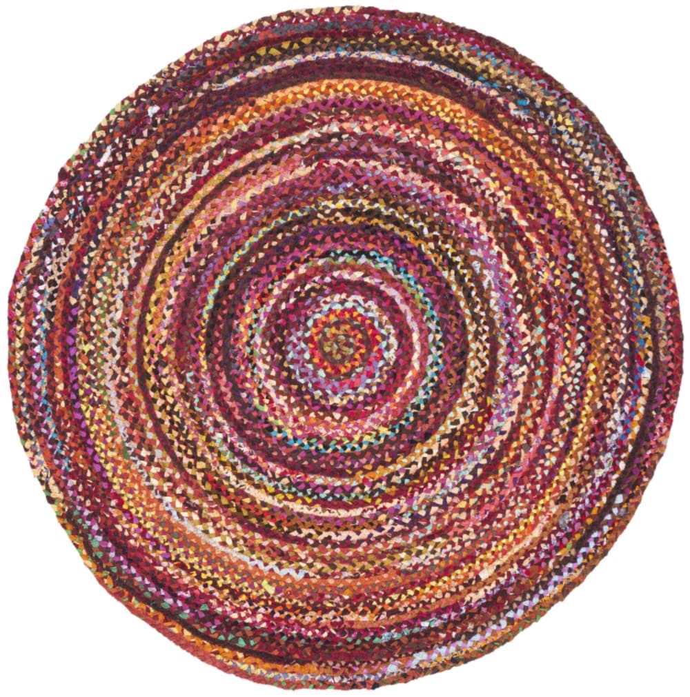 Tapis chalet de campagne en coton orange/multicolore, 122 x 122 cm