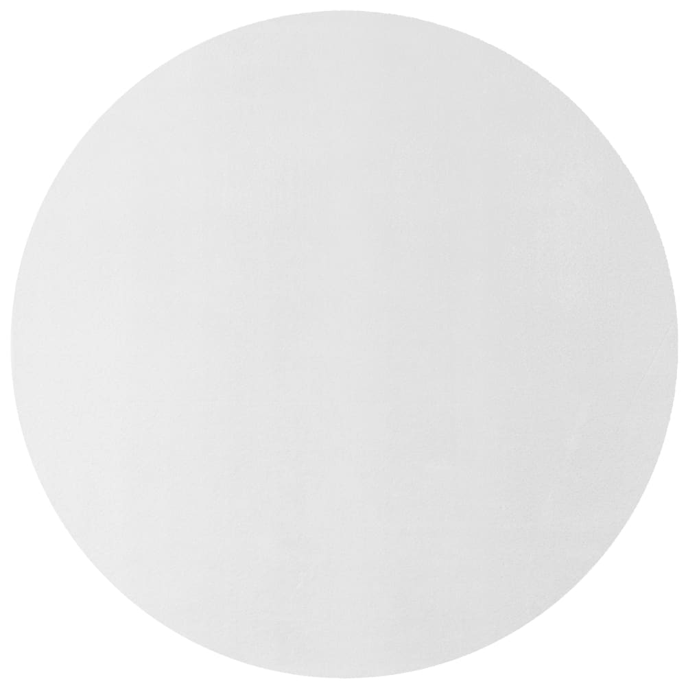 Tapis Rond à poils doux Lavable Blanc 120x120cm