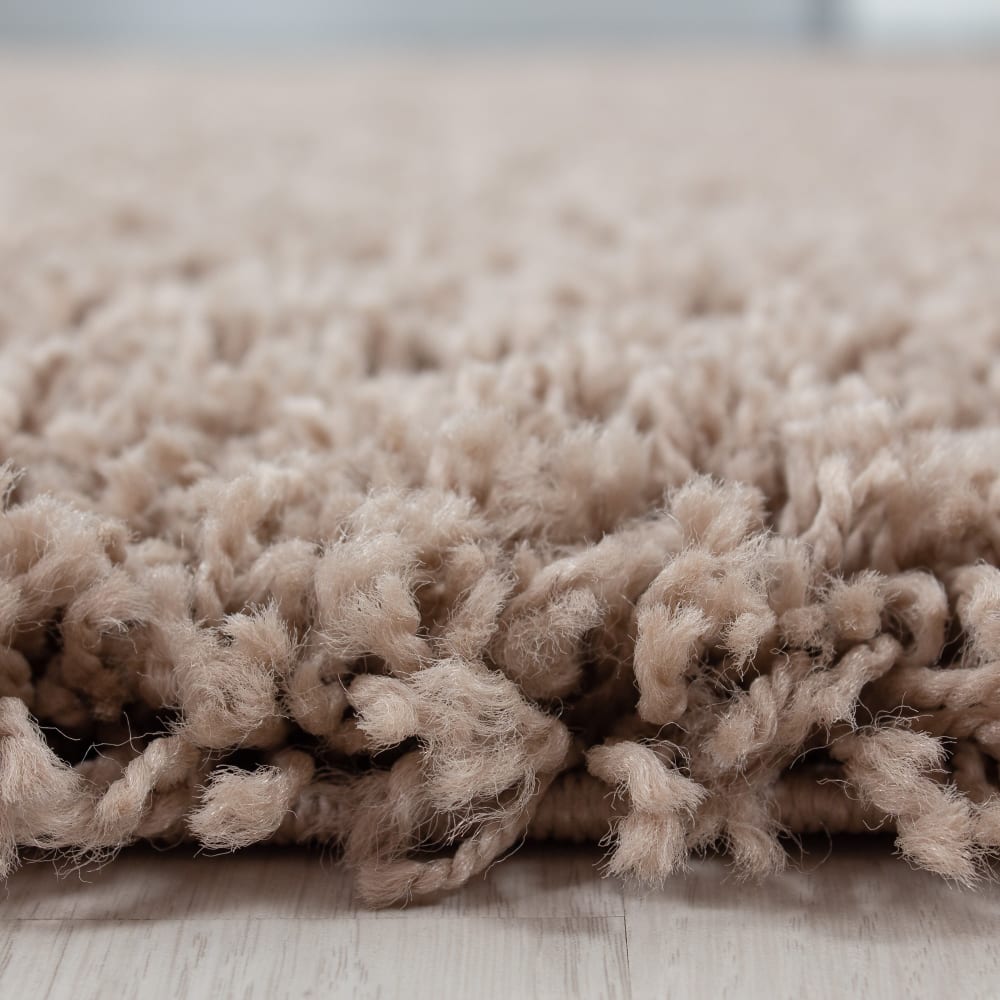 Shaggy - tapis uni rond - beige 120 x 120 cm — vue 4