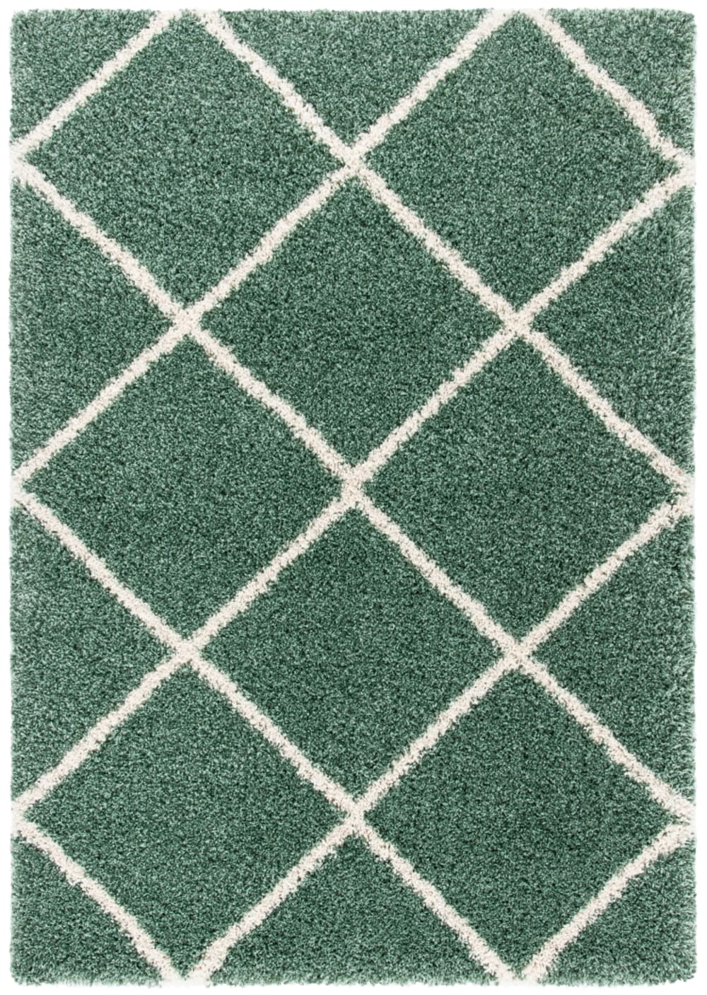 Tapis en polypropylène vert/blanc, 122 x 183 cm