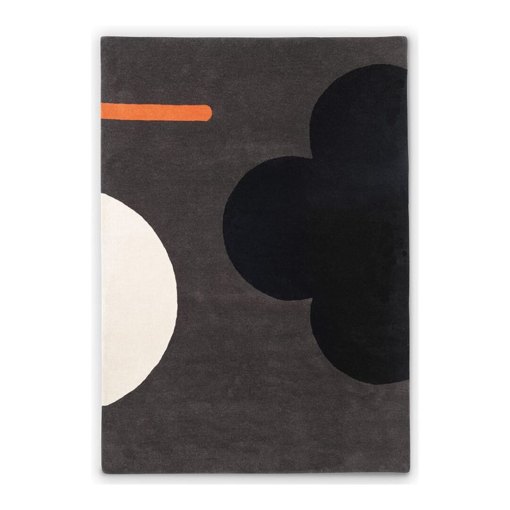 Tapis floral design en laine gris 120x180