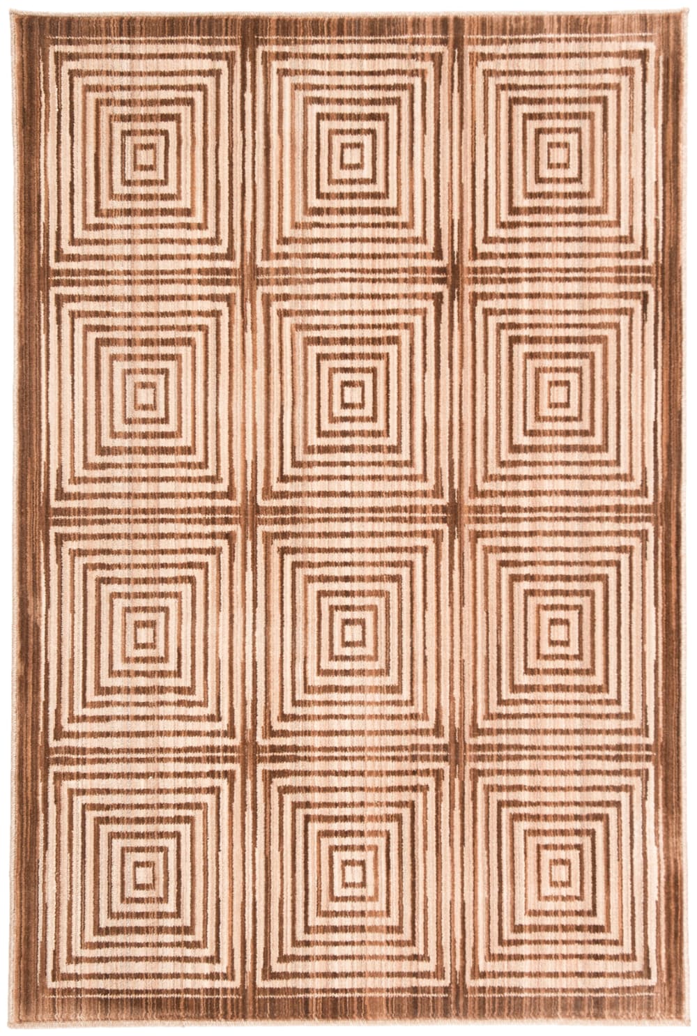 Tapis contemporain en polyester marron/beige, 122 x 183 cm
