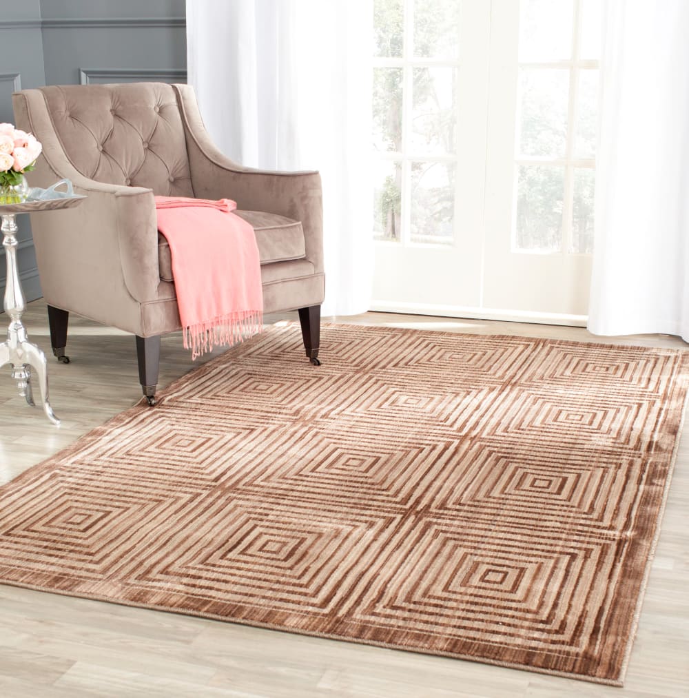 Tapis contemporain en polyester marron/beige, 122 x 183 cm — vue 3