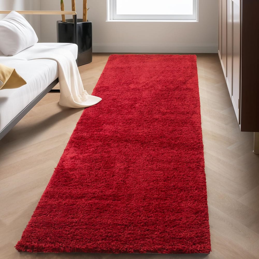 Shaggy - tapis uni à poils longs - rouge 120 x 170 cm — vue 4