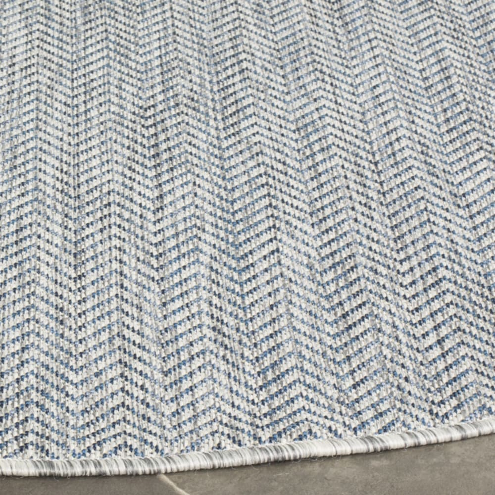 Tapis contemporain en polypropylène gris/bleu, 122 x 122 cm — vue 3