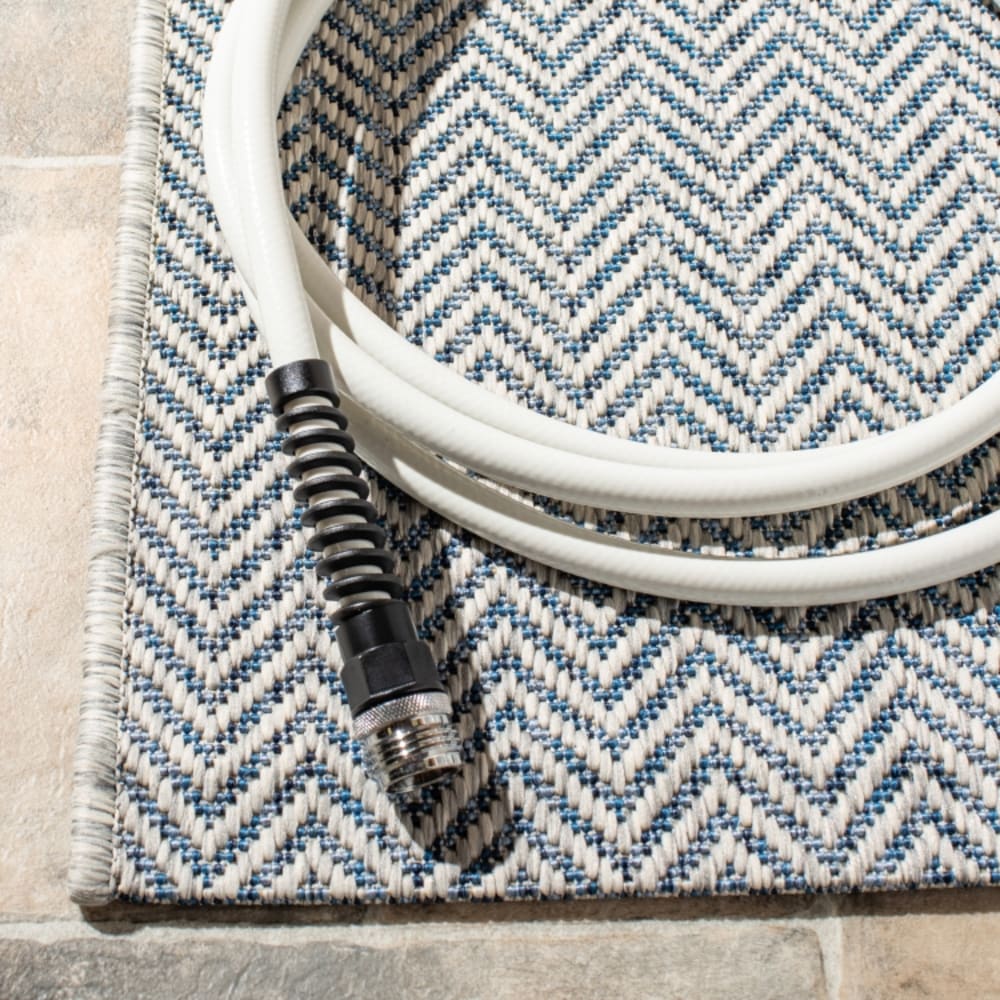 Tapis contemporain en polypropylène gris/bleu, 122 x 122 cm — vue 4