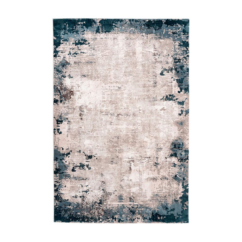 Tapis rayé design en polyester bleu 120x170