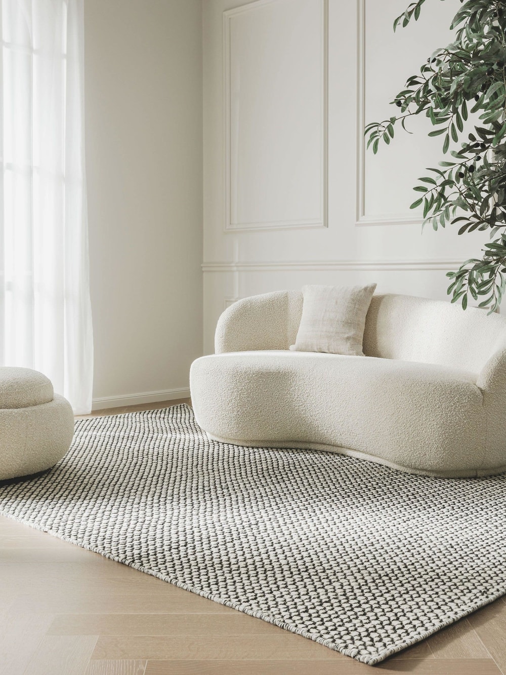 Tapis de laine beige/noir 120x170 — vue 3
