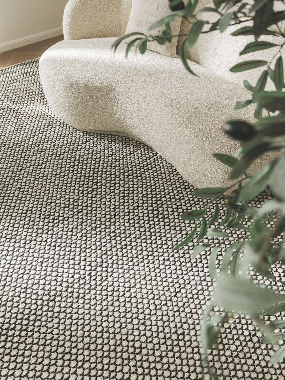 Tapis de laine beige/noir 120x170 — vue 4