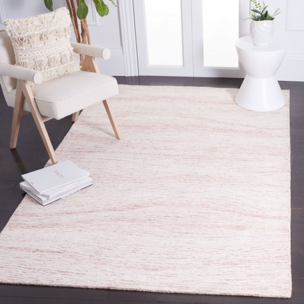 Tapis moderne contemporain en laine rose/blanc, 122 x 183 cm — vue 3