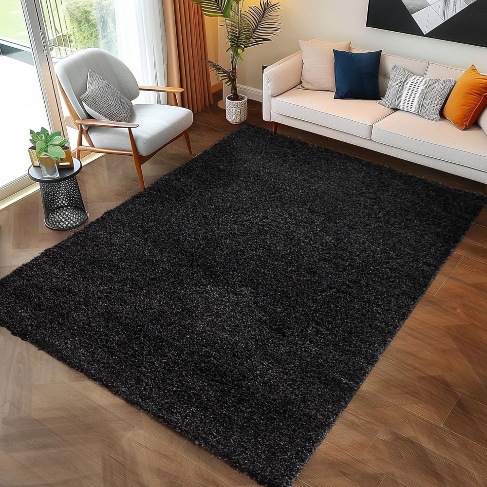 Shaggy - tapis uni à poils longs - anthracite 120 x 170 cm — vue 3