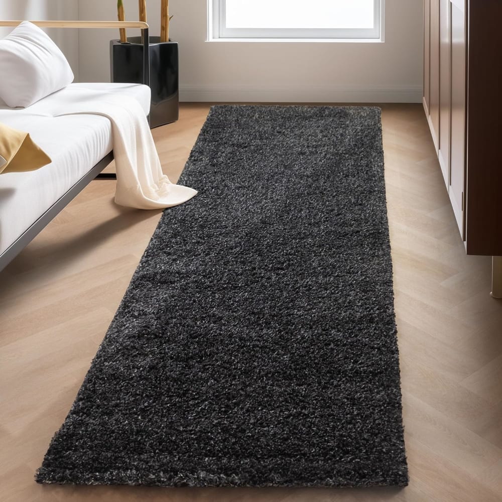 Shaggy - tapis uni à poils longs - anthracite 120 x 170 cm — vue 4