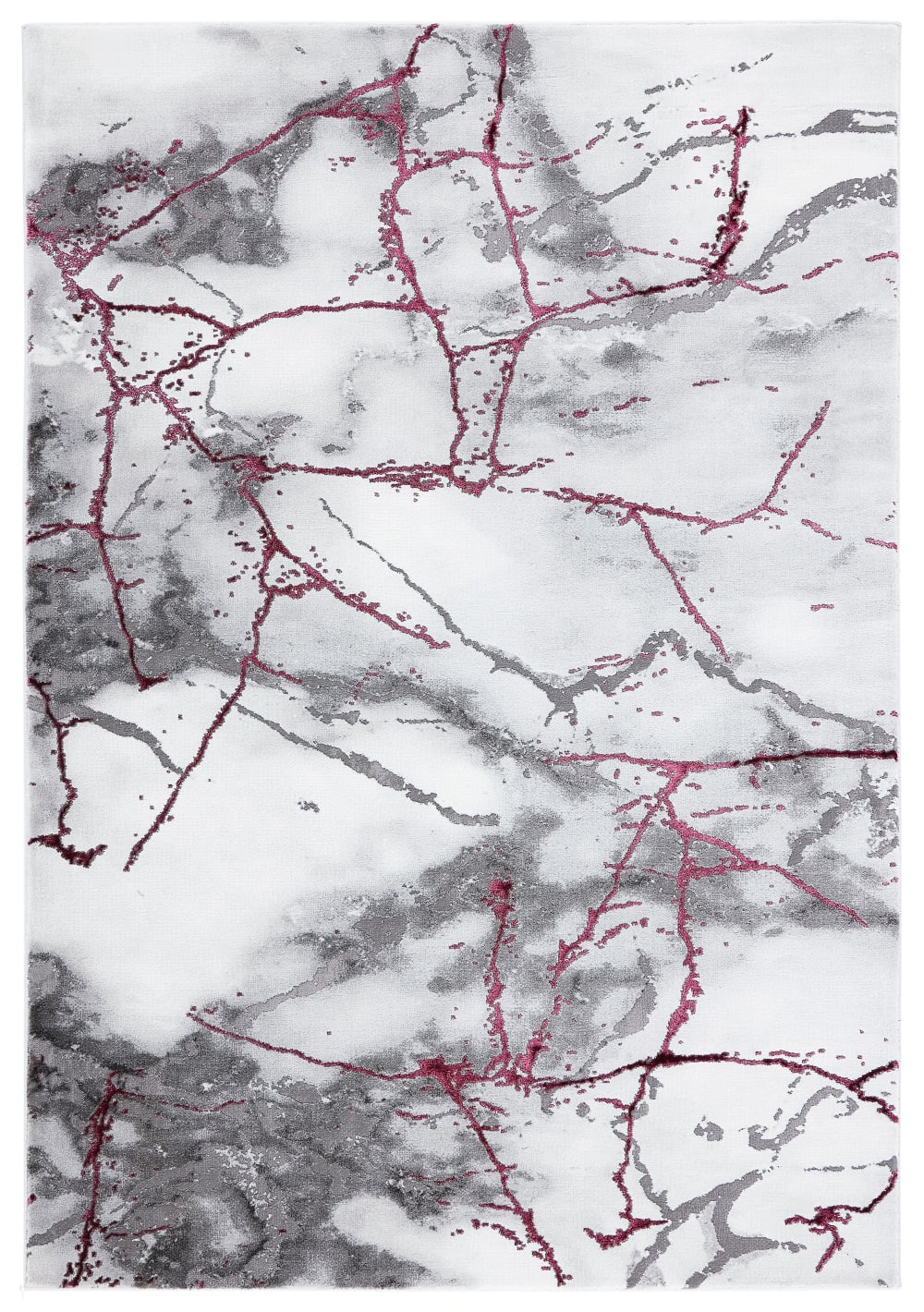 Tapis gris/rouge foncé