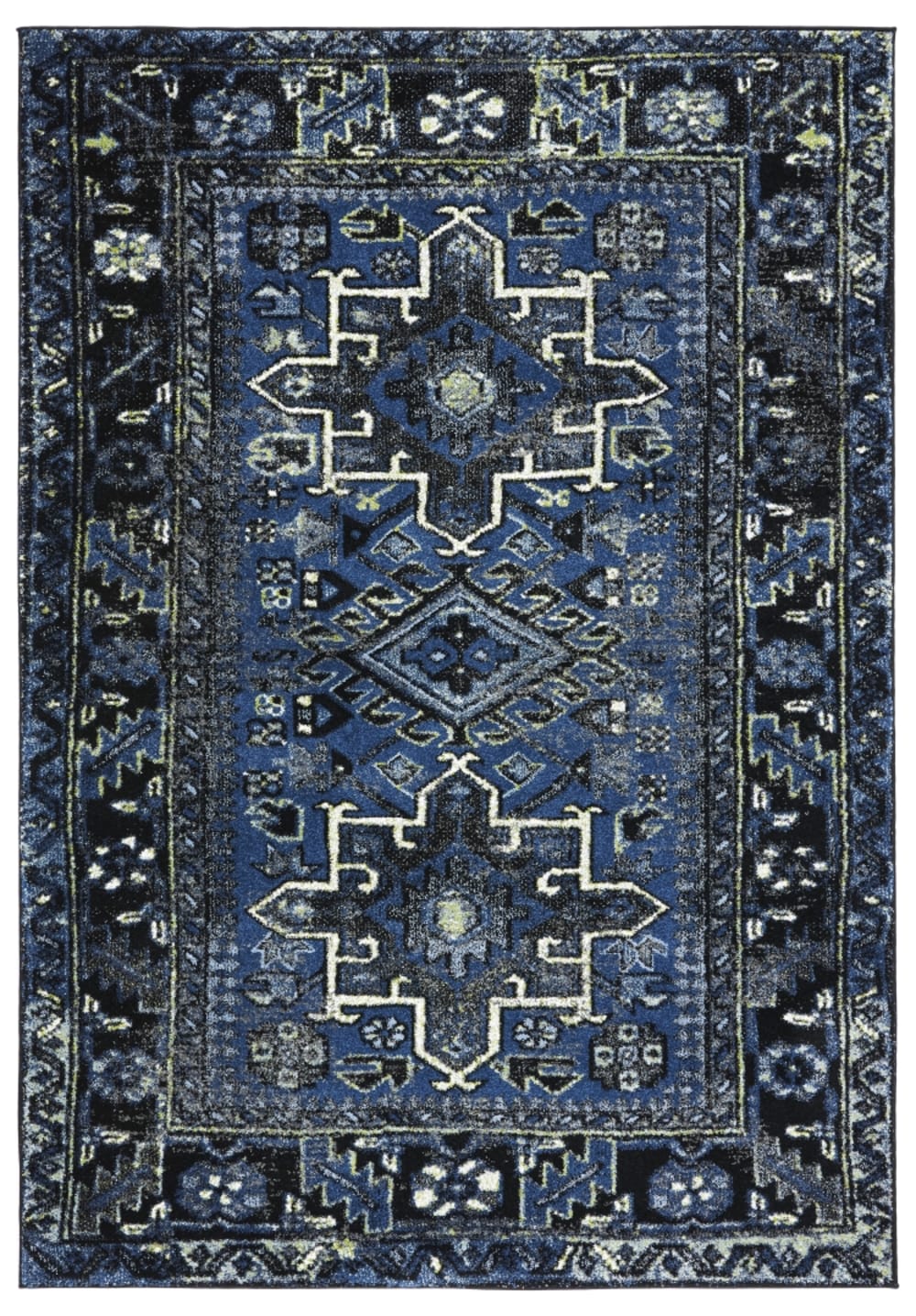 Tapis de transition en polypropylène bleu/gris, 122 x 183 cm