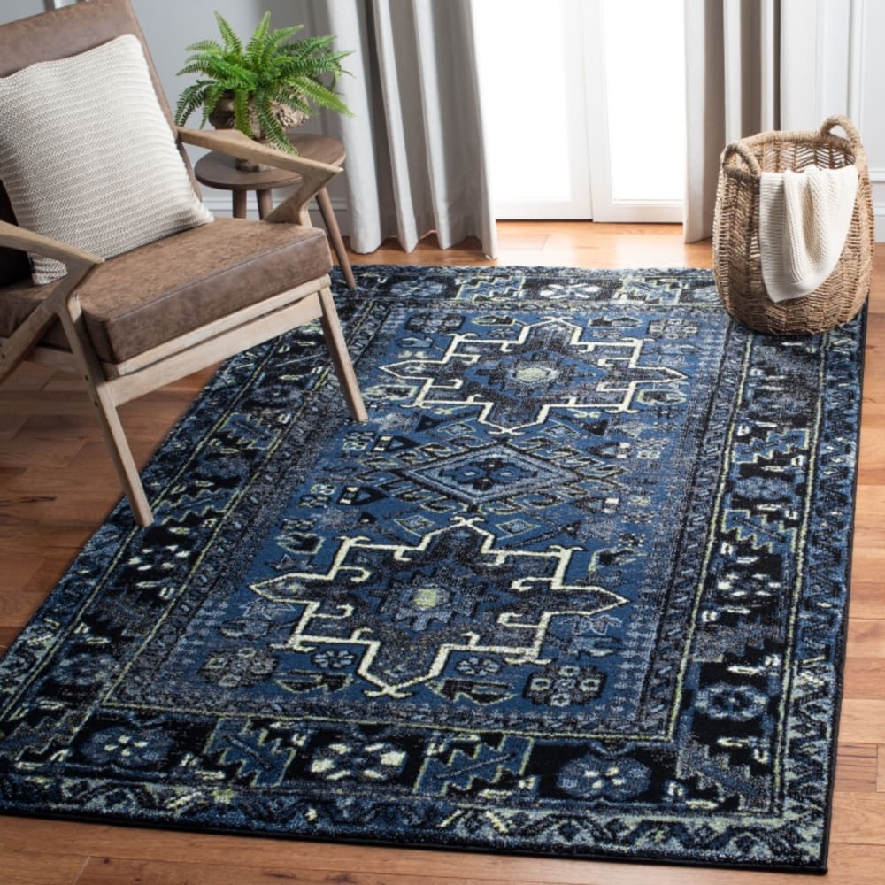 Tapis de transition en polypropylène bleu/gris, 122 x 183 cm — vue 3
