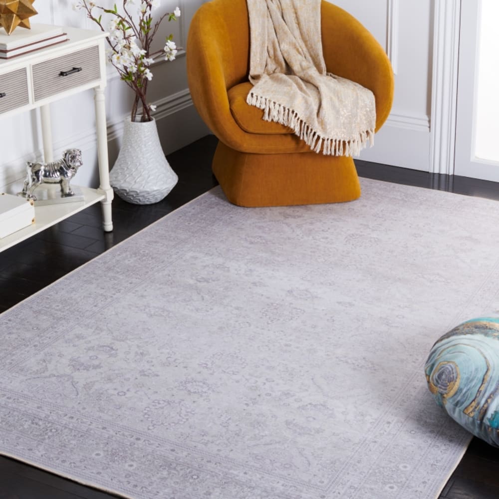 Tapis géométrique en polyester beige, 122 x 183 cm — vue 3