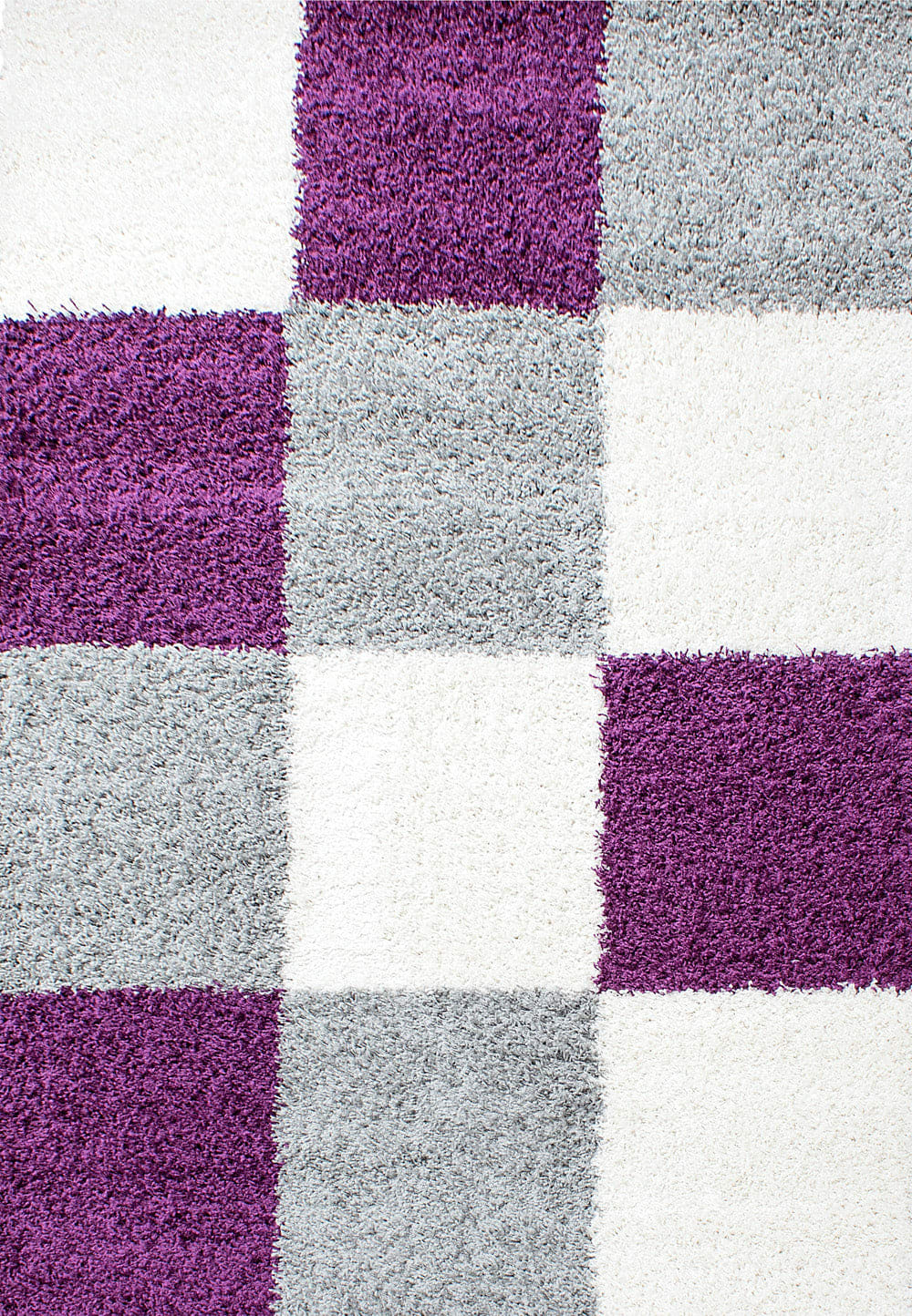 SHAGGY - Tapis à Carreaux - Violet 120 x 170 cm