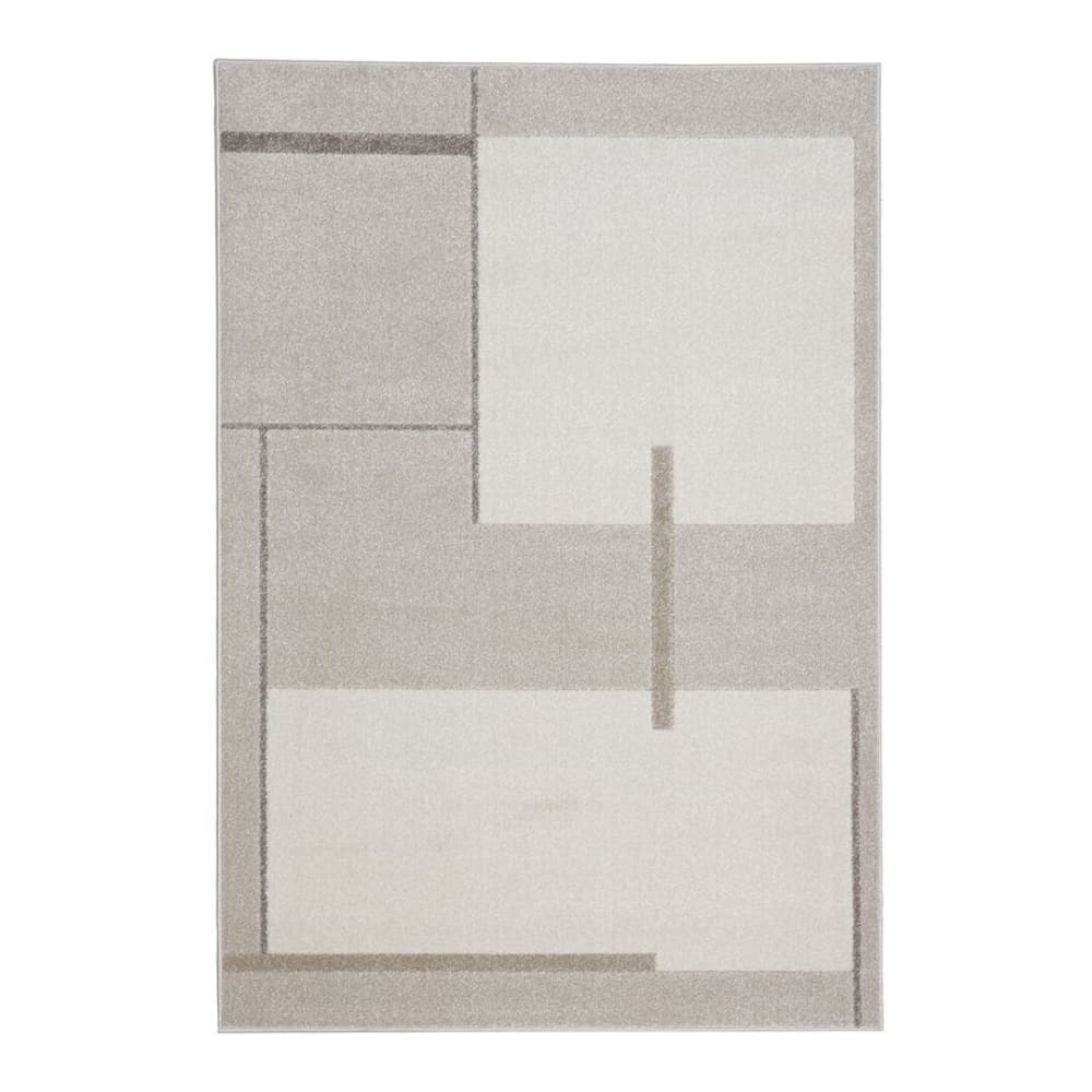Tapis géométrique design en polypropylène beige 120x170