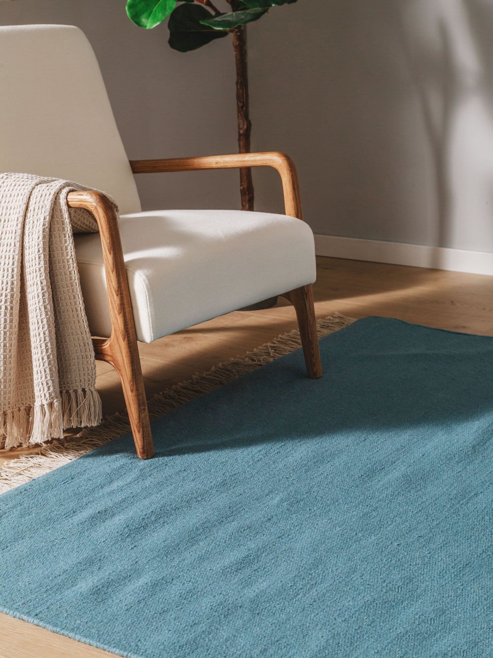 Tapis de laine bleu clair 120x170 — vue 3