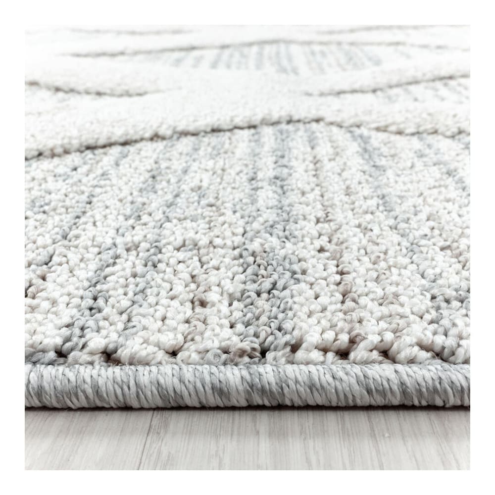 Tapis géométrique scandinave en polypropylène gris Ø 120