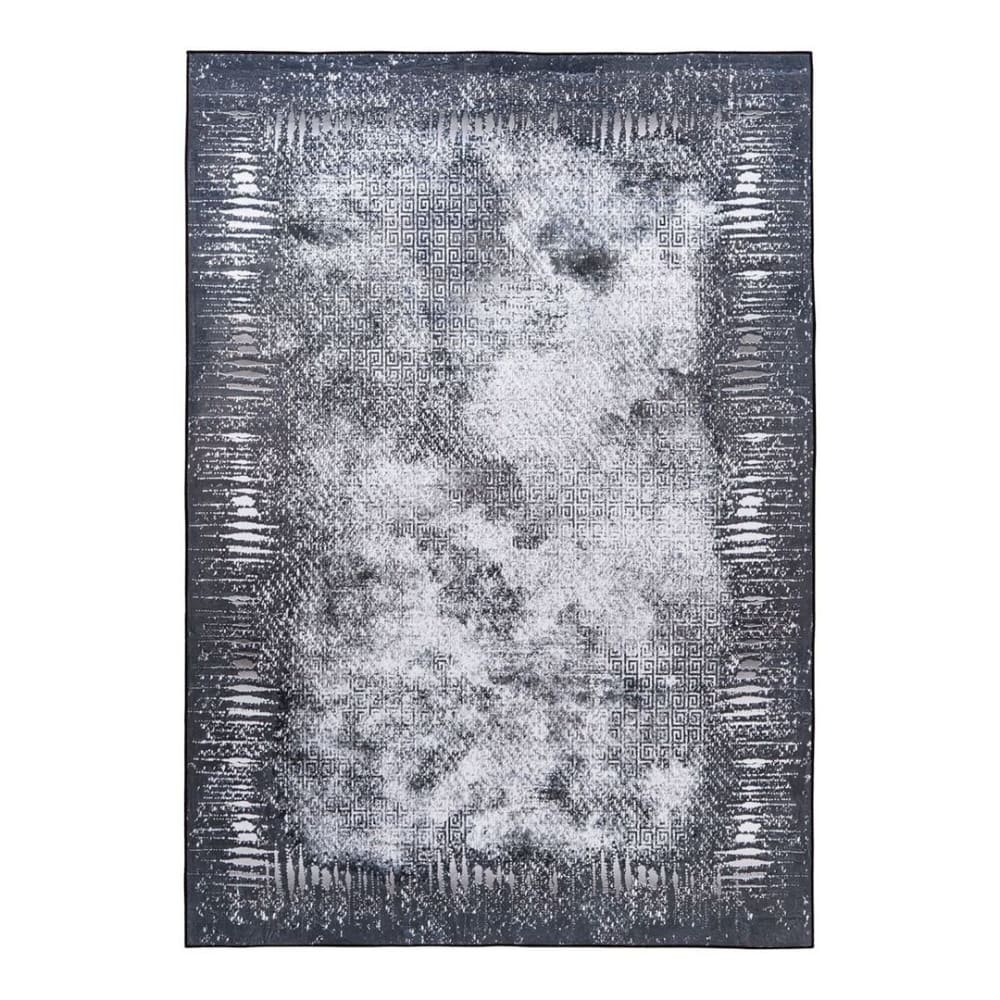 Tapis rayé vintage en polyester gris 120x170