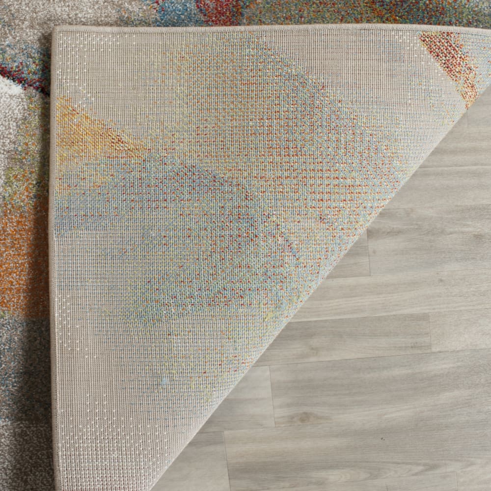 Tapis abstrait moderne en polypropylène gris/multicolore, 122 x 183 cm — vue 4