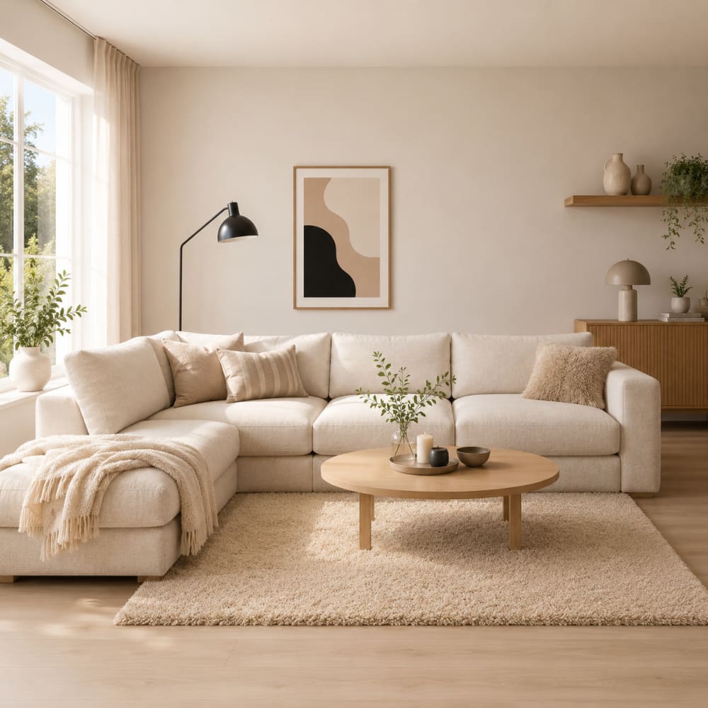 Tapis shaggy uni beige 120x170 cm — vue 3