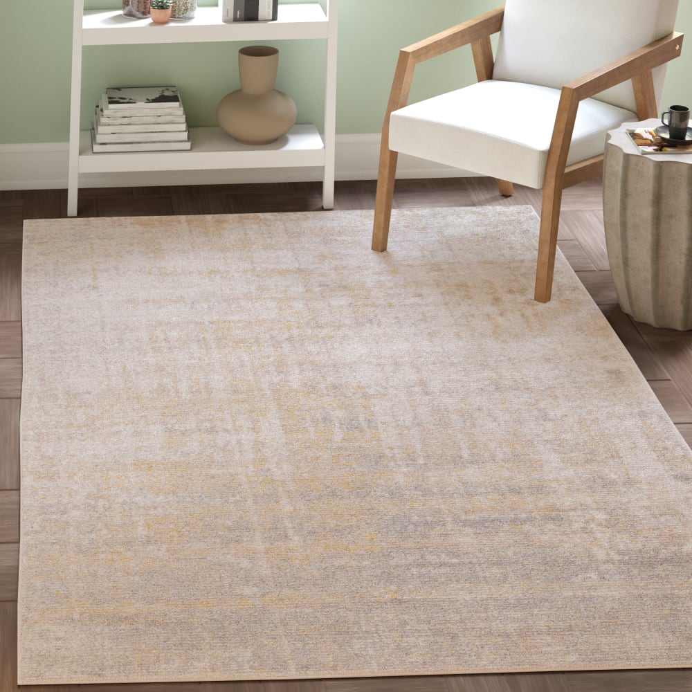 Tapis moderne en polypropylène beige/or, 122 x 183 cm — vue 4