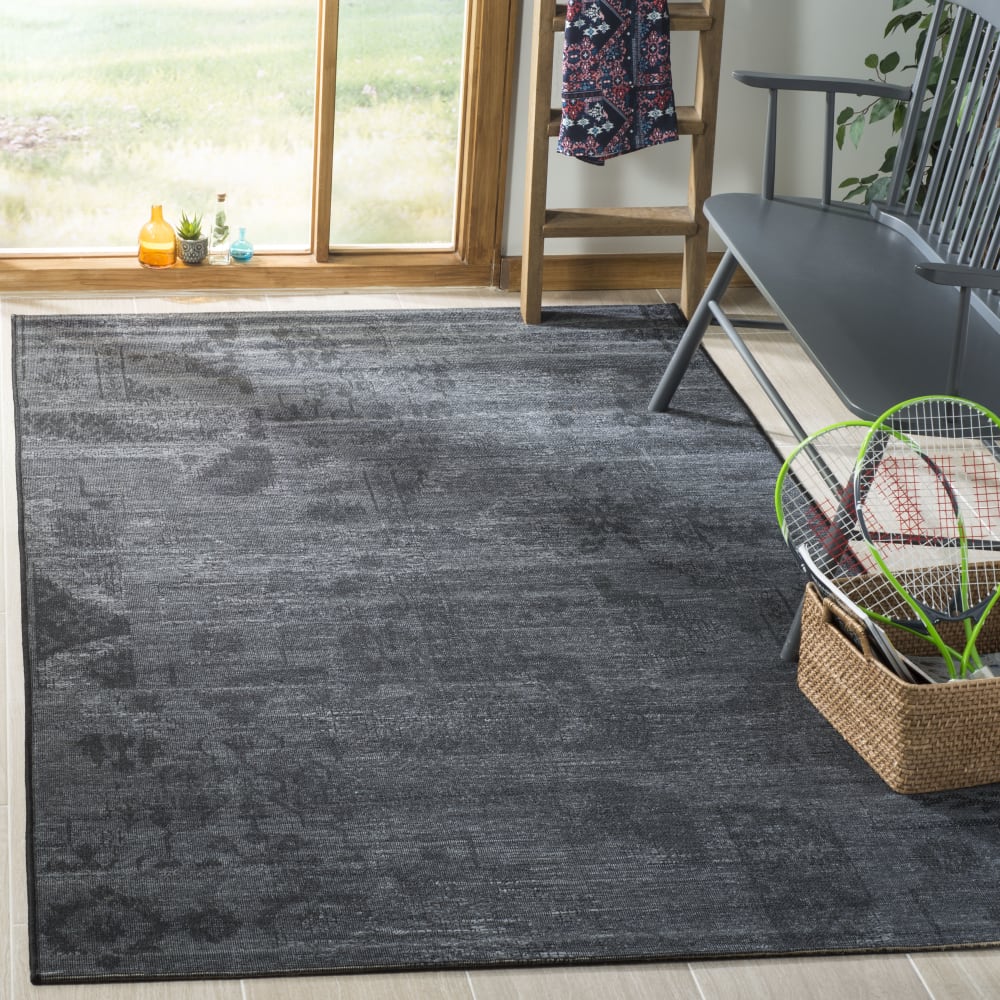 Tapis traditionnel en polypropylène noir/gris, 122 x 183 cm — vue 3