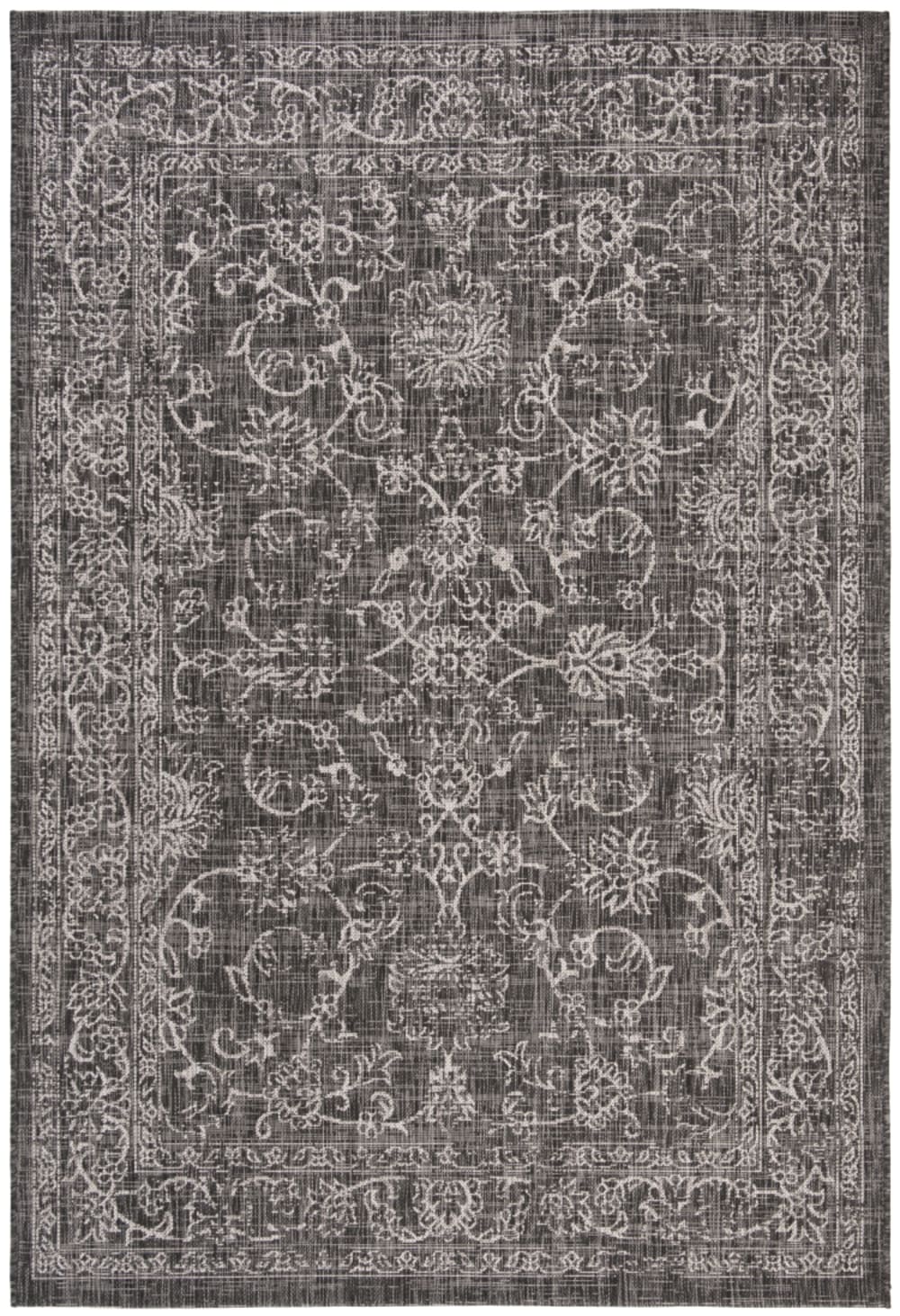 Tapis géométrique en polypropylène noir/blanc, 122 x 170 cm