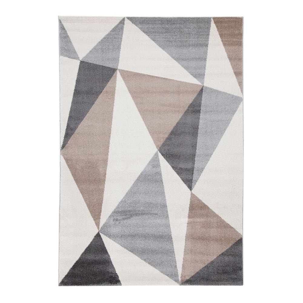 Tapis géométrique design en polypropylène beige 120x170