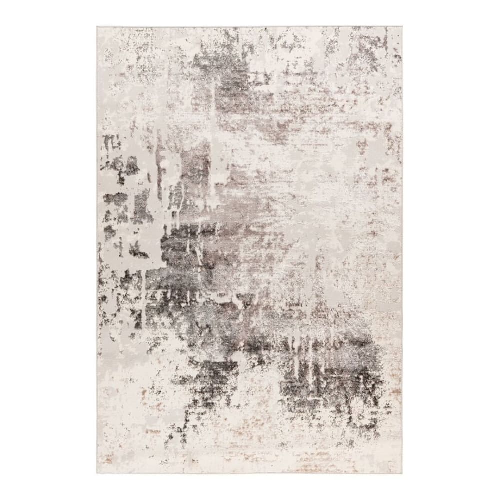 Tapis rayé vintage en polyester gris 120x170