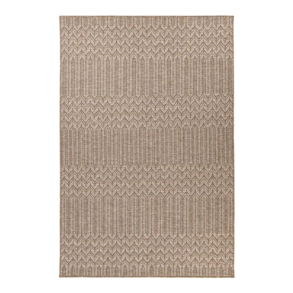 Tapis géométrique design en polypropylène naturel 120x170