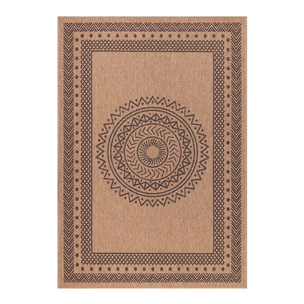 Tapis ethnique naturel en polypropylène noir 120x170