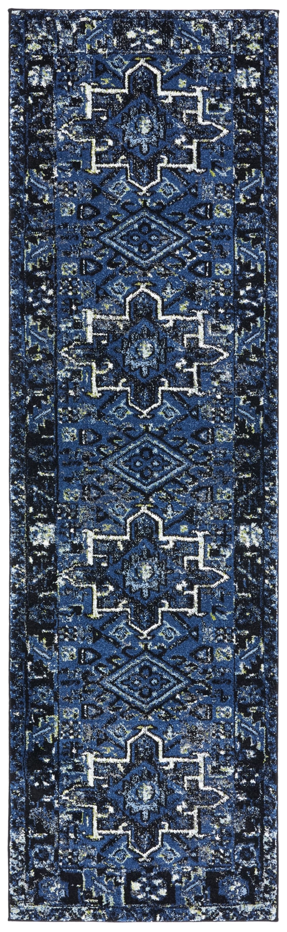 Tapis de transition en polypropylène bleu/gris, 69 x 122 cm